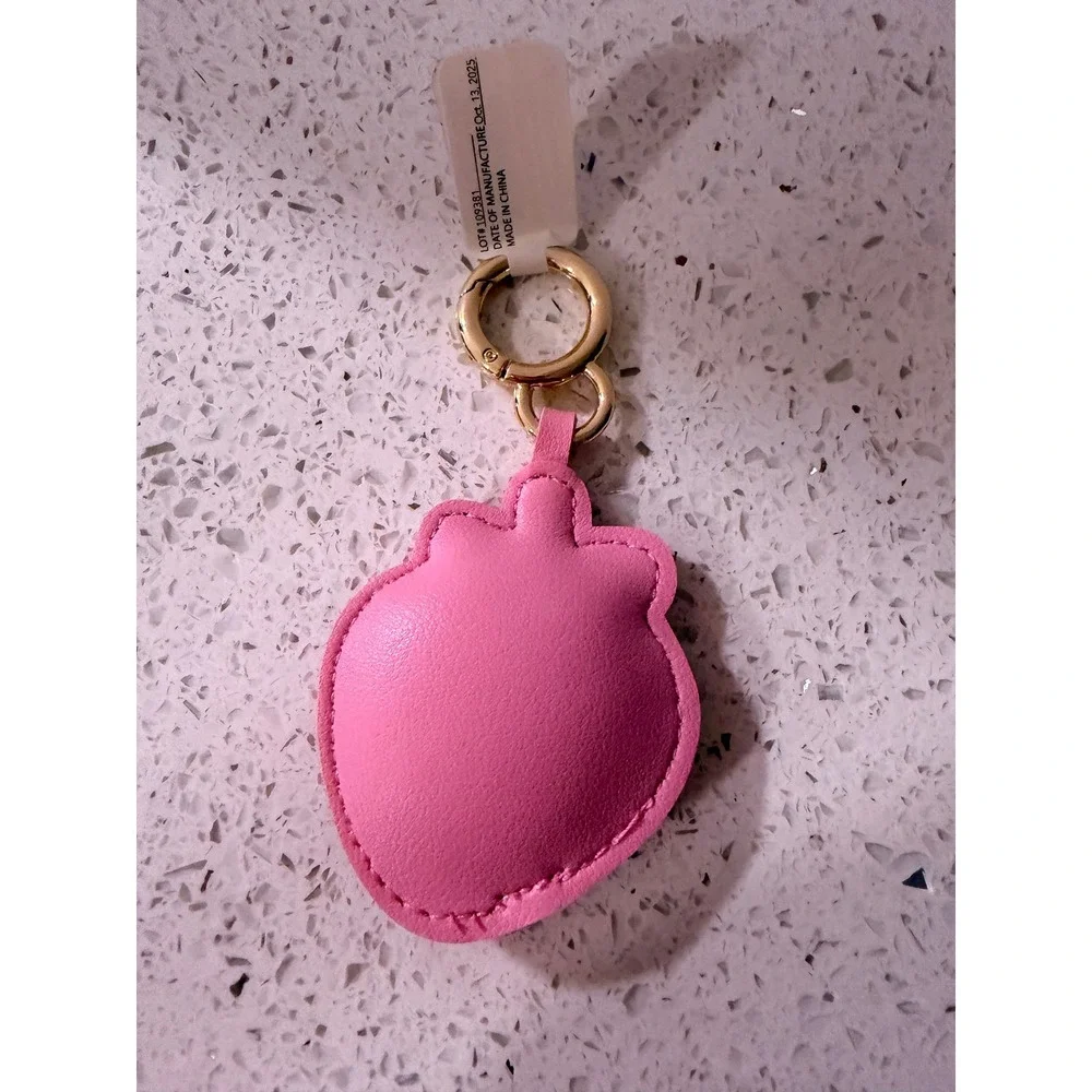 Kalan LP Not My Jam Strawberry Keychain Pink Red Embroidered Fruit Bag Charm NWT